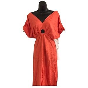 Orange midi dress, worn but good condition!